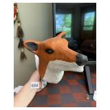 VTG PAPIER-MACHE FOX HEAD WALL DECOR, PRINTED