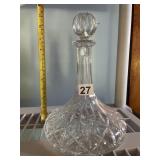 BLOCK CRYSTAL DECANTER W/ STOPPER, CUT GLASS