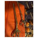 GOLD-TONE BIRD CLAW PROPS (2), HALLOWEEN WITCH