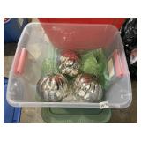 MERCURY GLASS PUMPKIN DECORATIONS, SILVER FINISH.