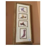 VINTAGE FRAMED ART PRINT FEATURING FOUR VICTORIAN