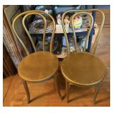 VTG BENTWOOD CHAIRS, GOLD PAINTED FINISH, ROUND