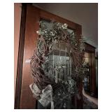 VTG GRAPEVINE WREATH W/ FAUX GREENERY, BIRD NEST,