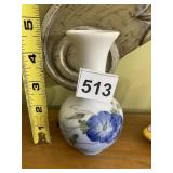 ROYAL COPENHAGEN PORCELAIN VASE, FLORAL MOTIF,