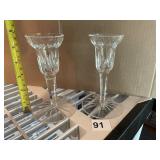 WATERFORD CRYSTAL CANDLESTICKS, STARBURST BASES,