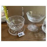 WATERFORD CRYSTAL FOOTED BOWLS, STARBURST BASES,