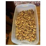 LARGE ASSORTMENT OF WINE CORKS IN TOTE