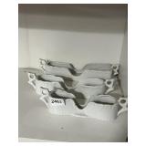 WHITE PORCELAIN SLEIGH-SHAPED SERVING DISHES W/