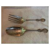 STERLING SILVER SERVING SPOON AND FORK SET 4.911