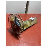 VTG STAINED GLASS KALEIDOSCOPE, TRIANGULAR BODY,