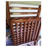 WOODEN CRIB W/ MATTRESS, FOLDING DESIGN, METAL