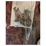 SILVER-TONE METAL COCKTAIL FORKS (18), INCLUDES