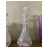 VTG CUT CRYSTAL DECANTER, TAPERED NECK, DIAMOND