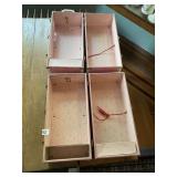 VTG DOLL TRUNK CASES, PINK EXTERIOR, STAR PATTERN