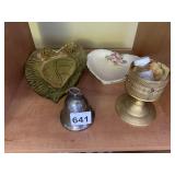 VTG DECORATIVE TABLETOP ITEMS, INCLUDES METAL