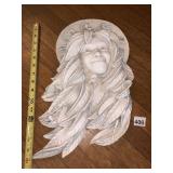 CAST STONE WALL PLAQUE, RELIEF SCULPTURE OF