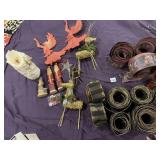 CHRISTMAS DECORATIONS, RIBBON ROLLS, ORNAMENTS,