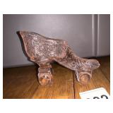 VTG PINK PRESSED GLASS SHOE FIGURINE, HOBNAIL