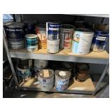 ASSORTED INTERIOR AND EXTERIOR PAINT CANS (QTY),