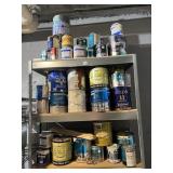 ASSORTED INTERIOR AND EXTERIOR PAINT CANS (QTY),