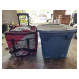 CALIFORNIA INNOVATIONS ROLLING COOLER, RED AND