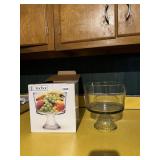 ANCHOR HOCKING GLASS TRIFLE BOWL, NIB.