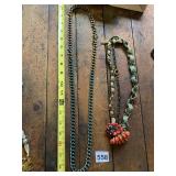 JUICY COUTURE BRASS CHAIN NECKLACES W/ TURQUOISE