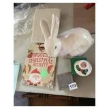 VTG PAPIER MACHE RABBIT, CHRISTMAS ACTIVITY BOOK,