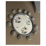 REVERE PEWTER SERVING TRAY W/ GAME BIRD MOTIF,