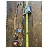 SABIKA BEADED NECKLACE W/ FIGURAL LADY PENDANT,