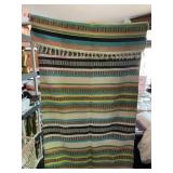 VTG WOVEN TEXTILE THROW, MULTICOLORED STRIPED