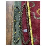 VTG BEADED NECKLACES, ONE TWISTED METALLIC BEAD,