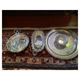 ROYAL SHEFFIELD SILVER-TONE SERVING TRAY, OVAL