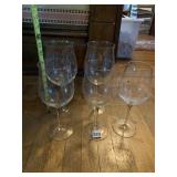 WATERFORD CRYSTAL WINE GLASSES (5), ETCHED MARK