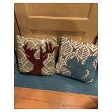 DECORATIVE THROW PILLOWS, HOOKED WOOL STYLE,