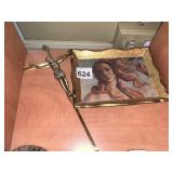 SELETTI ITALIAN GILT TRAY, BOTTICELLI BIRTH OF