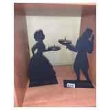 PR METAL SILHOUETTE CANDLE HOLDERS, COLONIAL