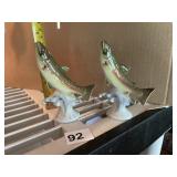 JAPAN PORCELAIN TROUT FIGURINES (2).