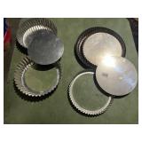ALUMINUM TART PANS W/ REMOVABLE BOTTOMS, FLUTED