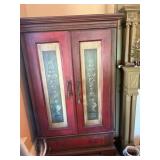 2 DOOR PAINTED CABINET W/ SHELVES INSIDE 76"H X