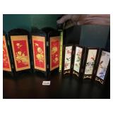 VTG MINIATURE TABLETOP FOLDING SCREENS, ONE RED