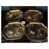 ELITE TRAYS FLORAL BIRD SERVING TRAYS (4), MADE
