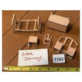 VTG METAL DOLLHOUSE FURNITURE, PINK FINISH,