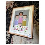 EDIE HARPER FRAMED PRINT, DEPICTING STYLIZED
