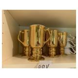 HALL 1272 GOLD LUSTRE MUGS (8).