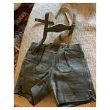 VTG SUEDE LEDERHOSEN, GREEN SUEDE, LEATHER
