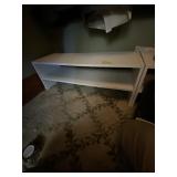 WHITE LAMINATE LOW-PROFILE SHELVING UNITS,