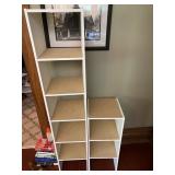 WHITE LAMINATE MODULAR SHELVING UNITS, CONTENTS
