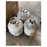 PROPANE CYLINDERS (3), VARIOUS SIZES, METAL
