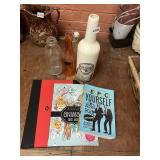 PHOENIX CREATIVE CO. OWL VASE, GLASS BOTTLES,
